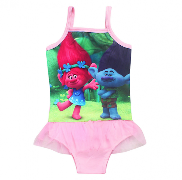 Trolls Princess Poppy Girls Swimsuit Swimming Cap Hat (600x800), Png Download