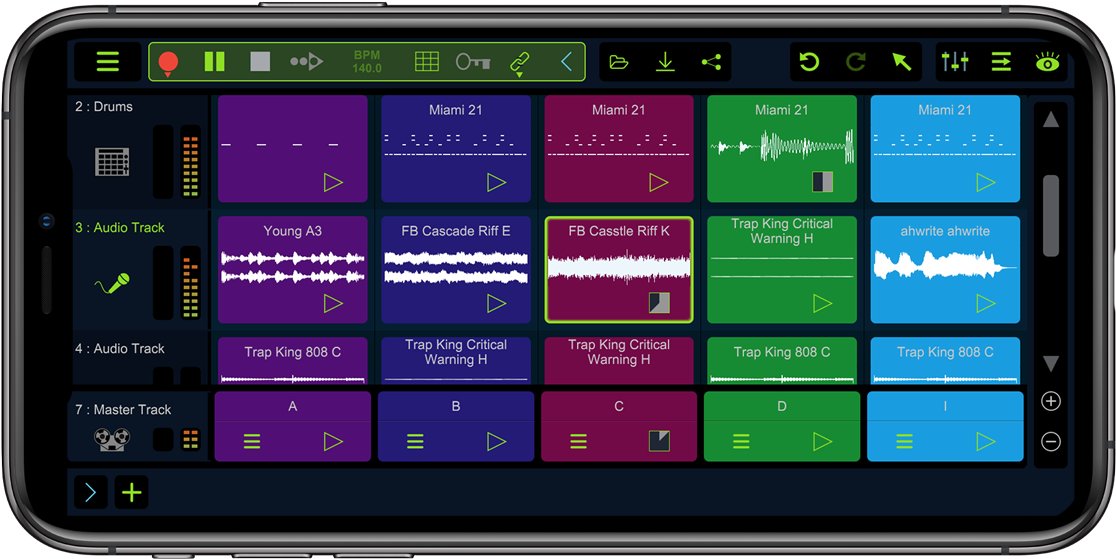 Stagelight 4 Ios App Iphone Loopbuilder - Iphone (1400x908), Png Download