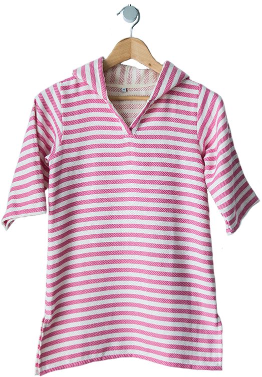 Kids Hooded Towel Hot Pink/white - Blouse (800x800), Png Download