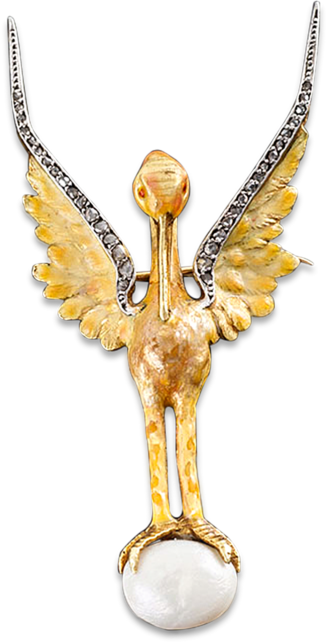 Art Nouveau Bird Brooch - Art (2000x2500), Png Download