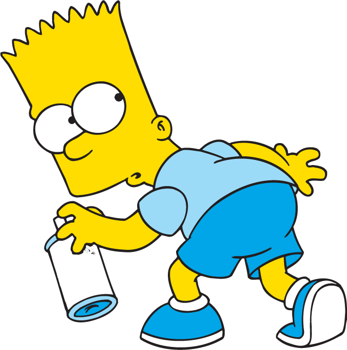 Naughty Bart Simpson Png Clipart2 - Bart Simpson Con Aerosol (678x685), Png Download