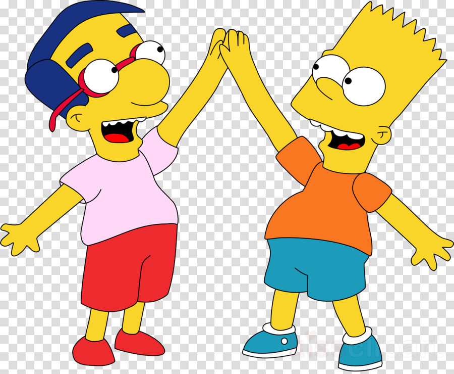 Bart Simpson And Milhouse Clipart Milhouse Van Houten - Simpsons Best Friends (900x740), Png Download