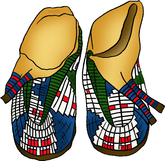 Native Americans Arts & Crafts - Native American Moccasins Clipart (628x610), Png Download