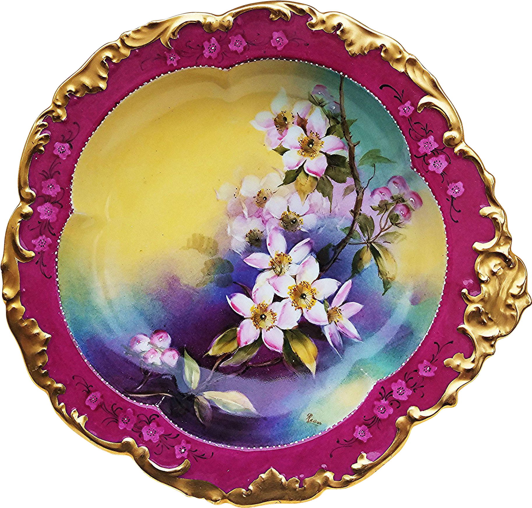 Spectacular T & V Limoges France 1915 Hand Painted - Limoges (1824x1824), Png Download