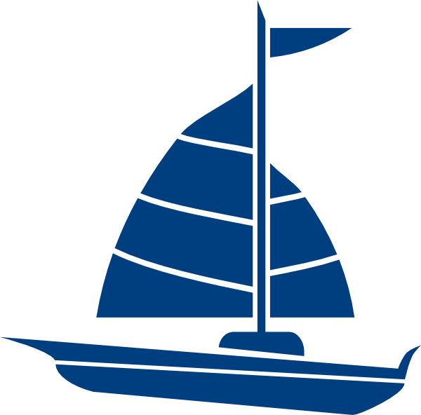 Shell Clipart Navy Blue - Blue Sailboat Clipart (600x592), Png Download