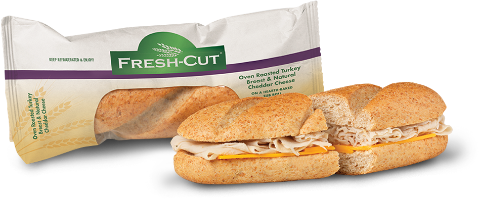 Oven Roasted Turkey & Natural Cheddar Sub - Bun (972x412), Png Download