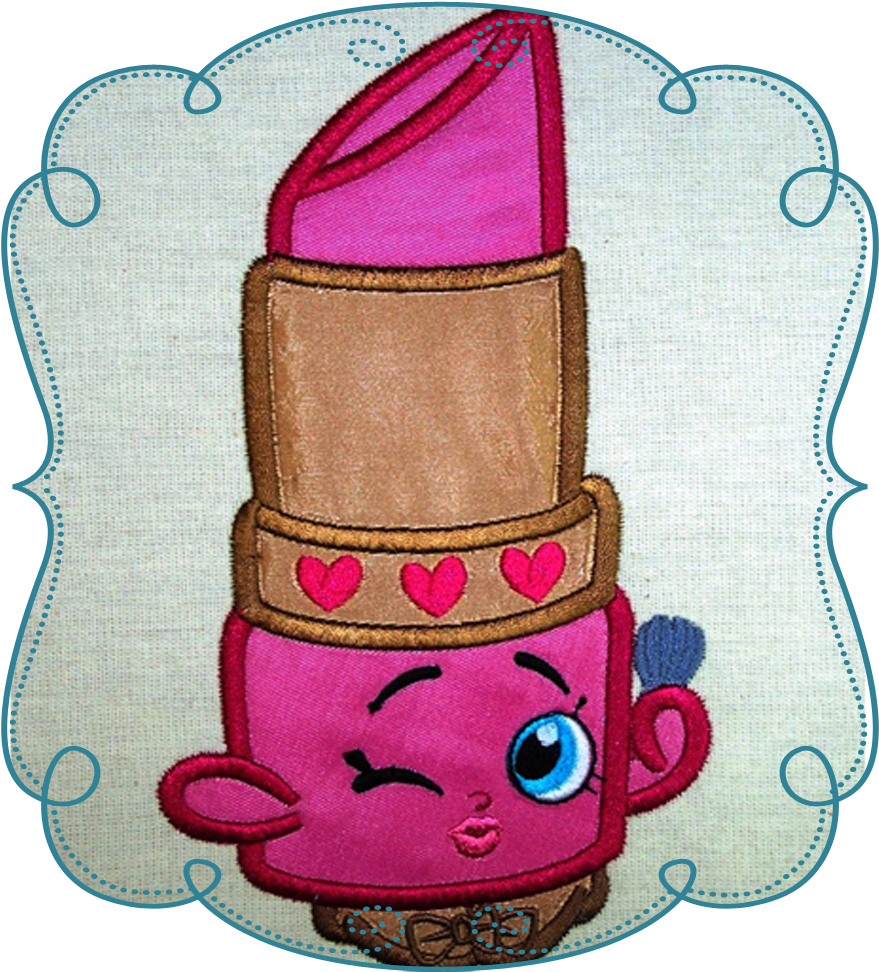 Lipstick Clipart Shopkins - Appliqué (1000x1000), Png Download