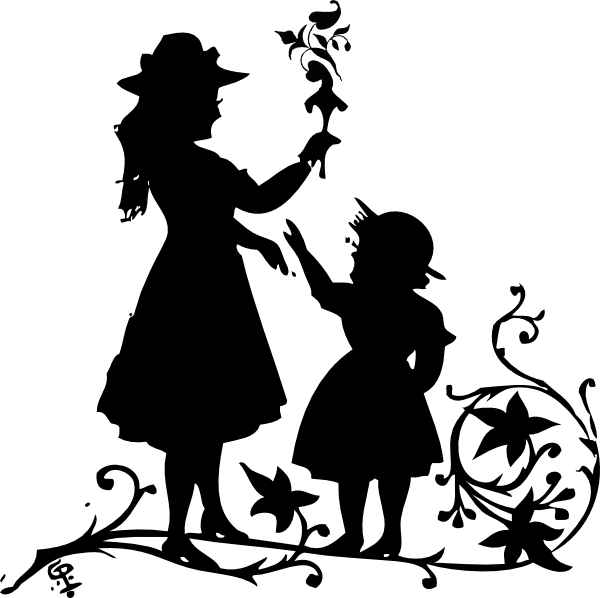 Child And Mom Svg Clip Arts 600 X 598 Px (600x598), Png Download