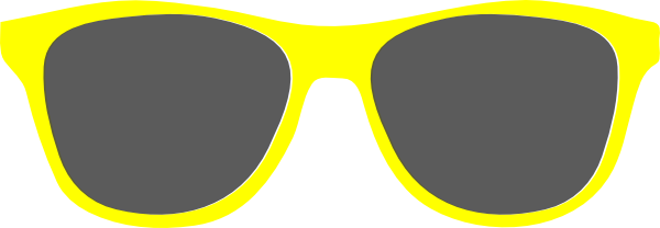 Sunglasses Clipart Bright - Clip Art Yellow Sunglasses (600x208), Png Download