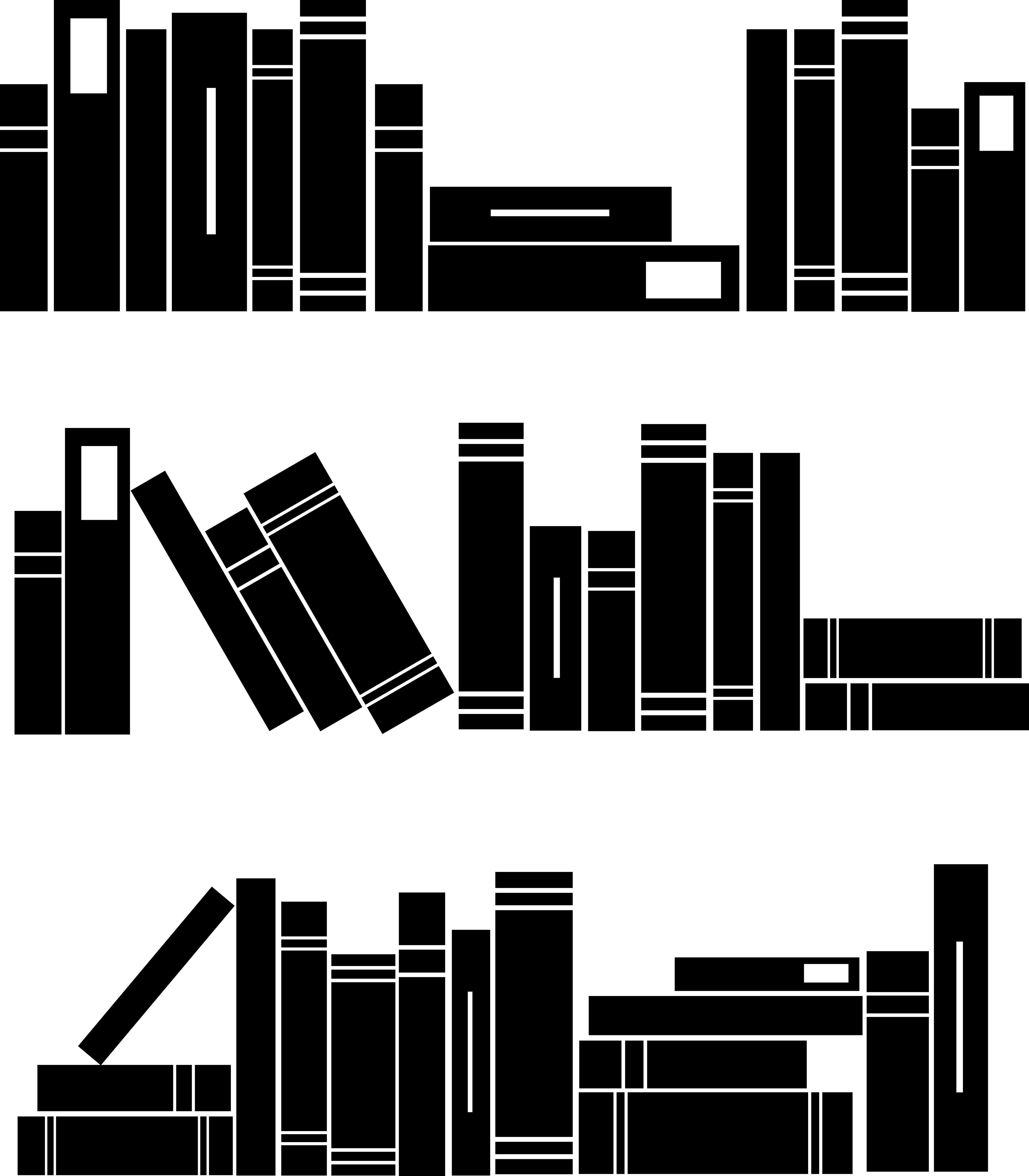 Book Decals For Stair Risers - Books Silhouette Png (4952x5658), Png Download