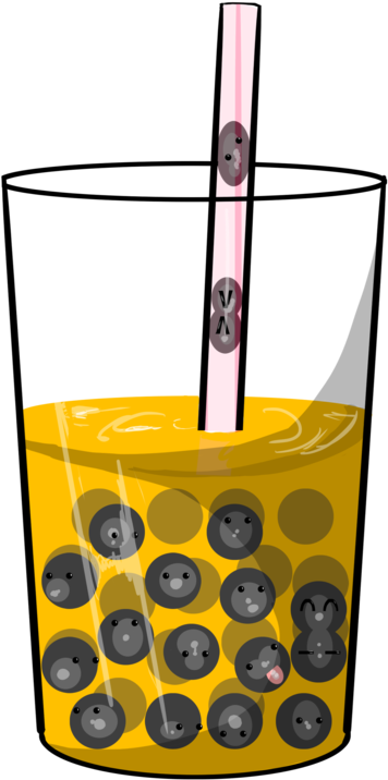 Passion Fruit Green Tea - Boba Drawing Drink (600x776), Png Download