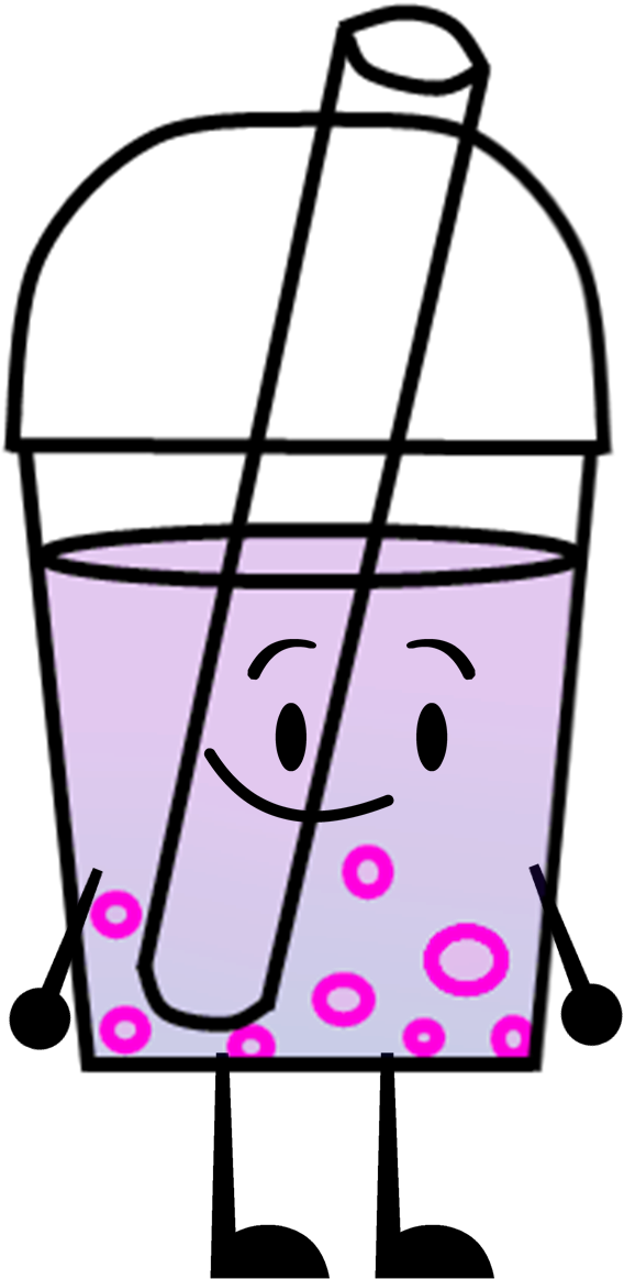 Boba Tea Cartoon Png Jpg Freeuse Stock - Bfdi Bubble Tea (737x1239), Png Download