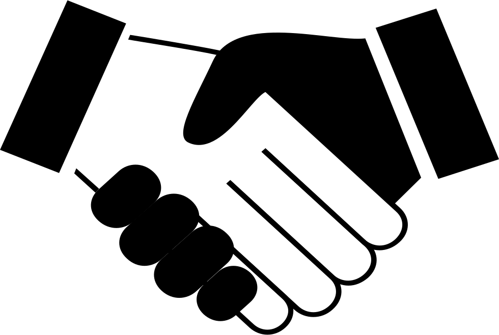 Handshake Banner Black - Icon Cooperation Black (980x658), Png Download