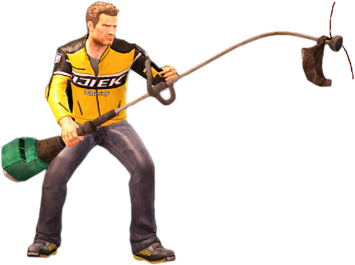 Dead Rising Grass Trimmer Holding - Dead Rising 2 Case (703x525), Png Download