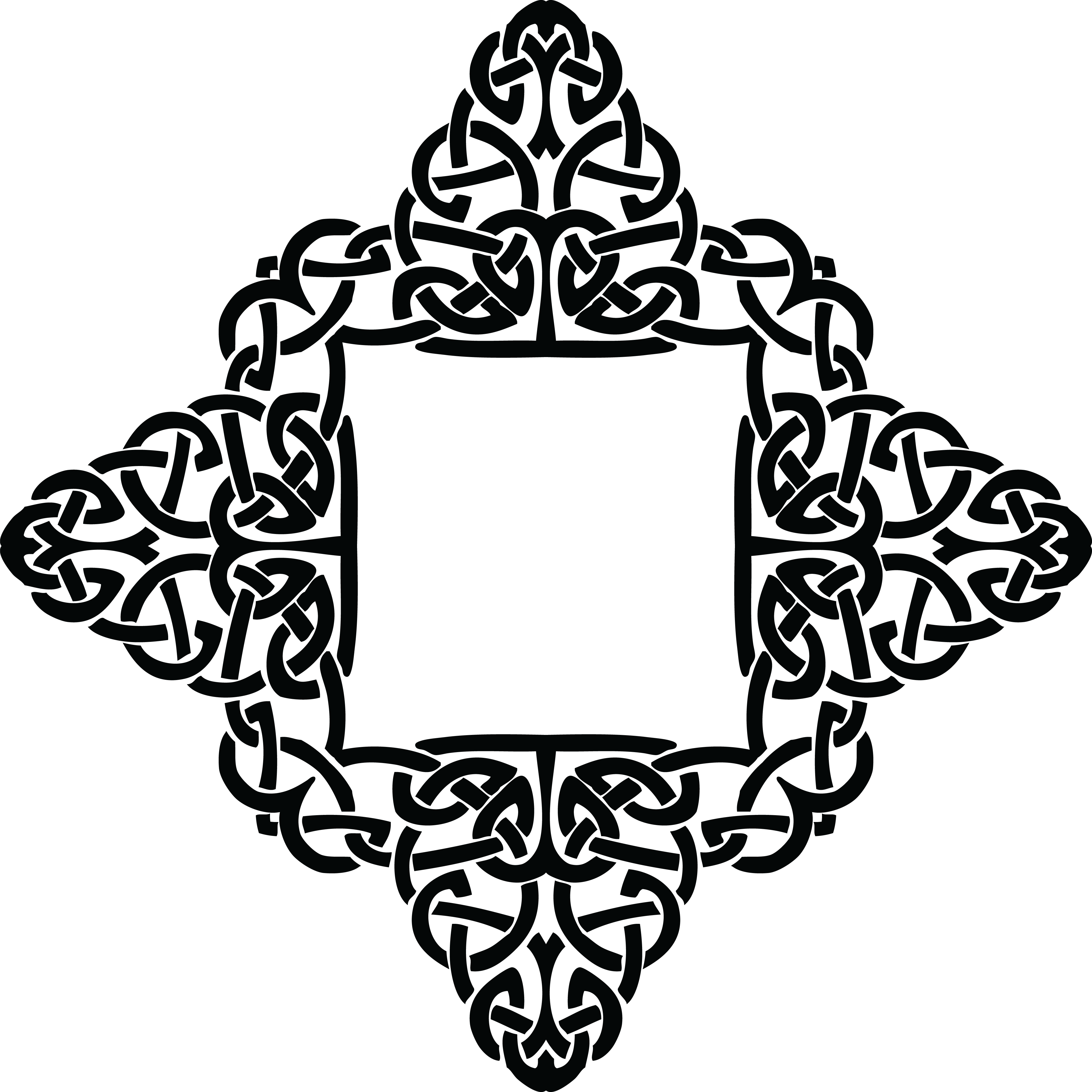 Clipart Of A Celtic Diamond Frame Border Design Png - Clip Art (4000x4000), Png Download