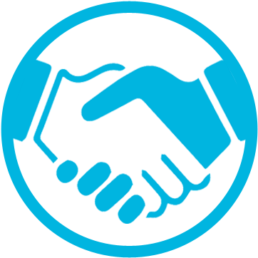 Blue White Handshake Icon - Interdisciplinary Perspectives On Contemporary Conflict (373x383), Png Download
