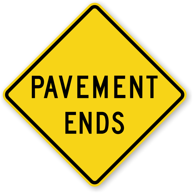 Road Warning Sign - Pavement Ends Road Sign (800x800), Png Download