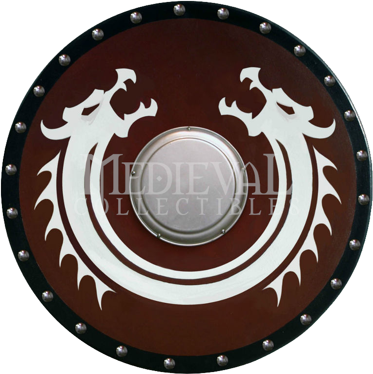 Clip Art Stock Round Viking Dragon Shield With Boss - Viking Shield Dragon Design (792x792), Png Download
