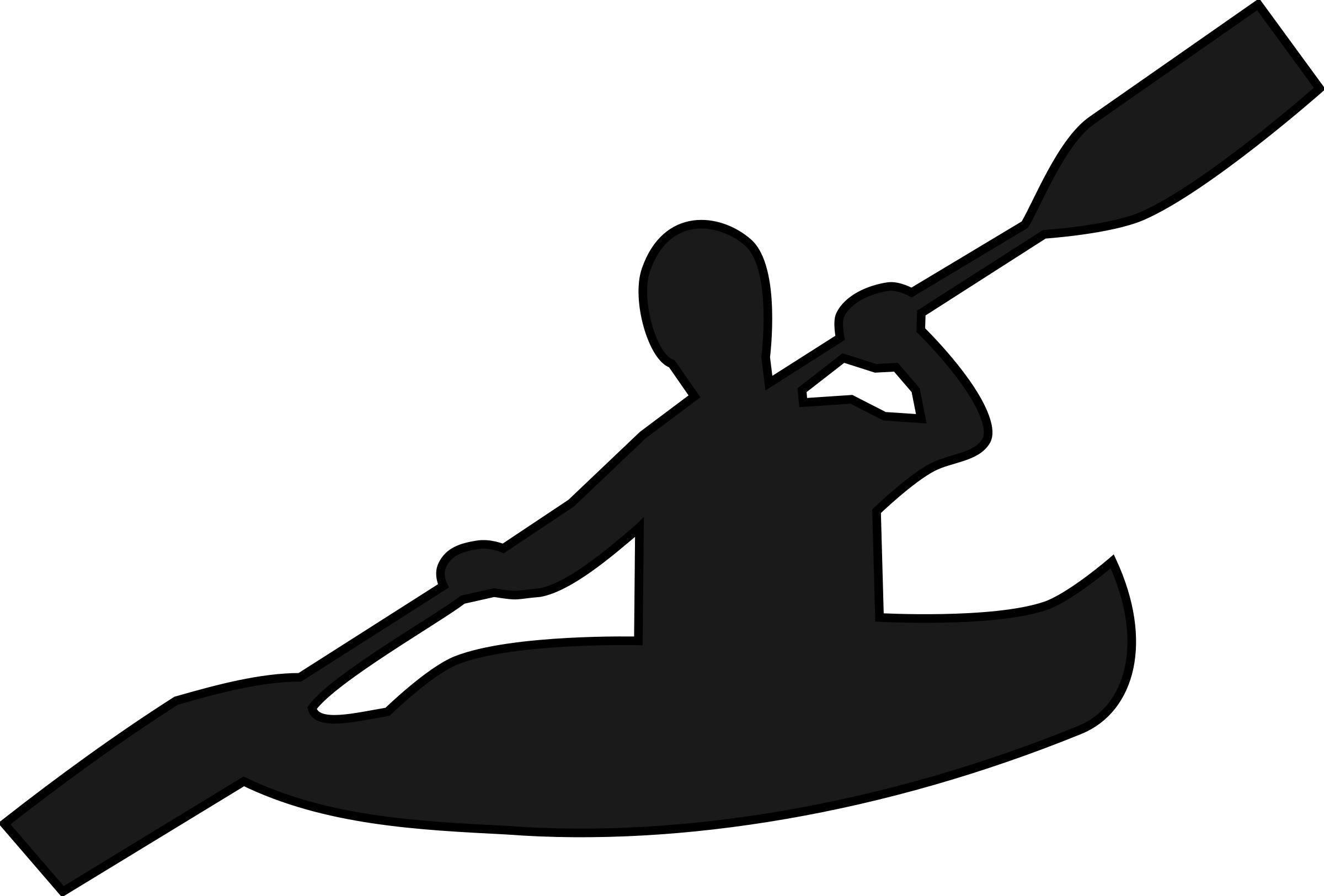 Canoe Kayak Clipart - Kayak Clipart Black And White (2400x1625), Png Download