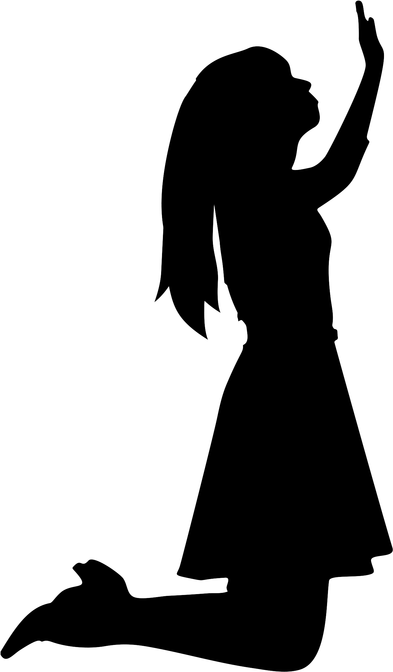 Girl - Silhouette Worship Png (2037x2469), Png Download