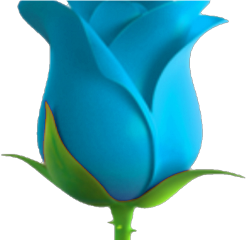 Rose Clipart Emoji - Blue Rose Emoji (640x480), Png Download