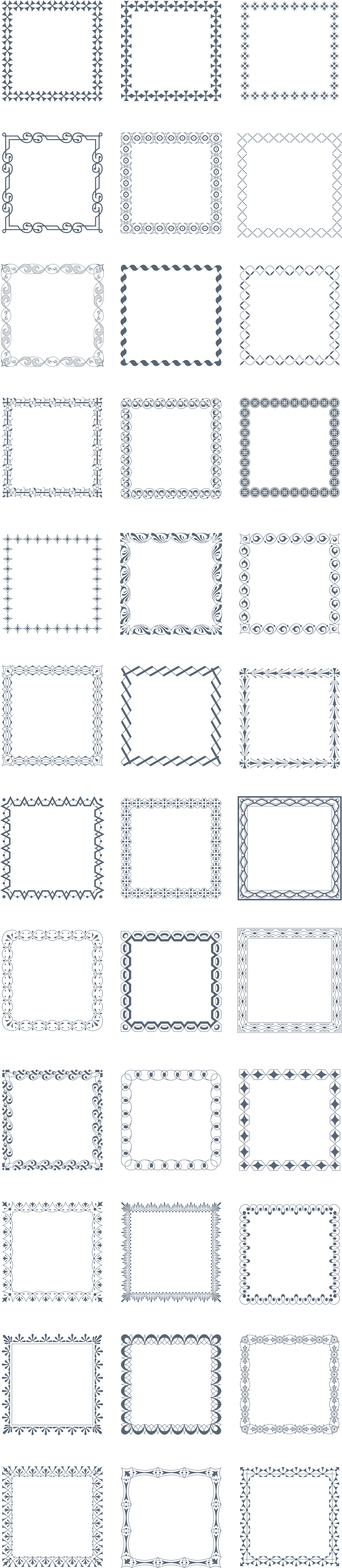 Preview All The Vintage Vector Borders, Carefully Traced - Parallel (1920x8700), Png Download