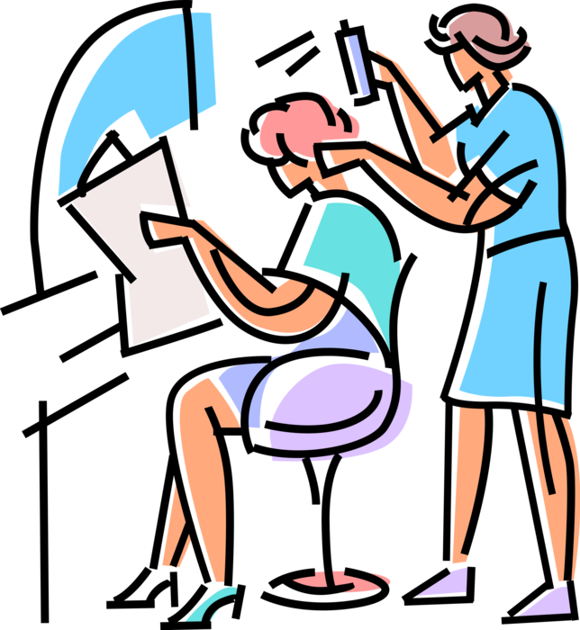 Vector Illustration Of Beauty Salon Beautician And - Beauty Salon Art Vector (644x700), Png Download