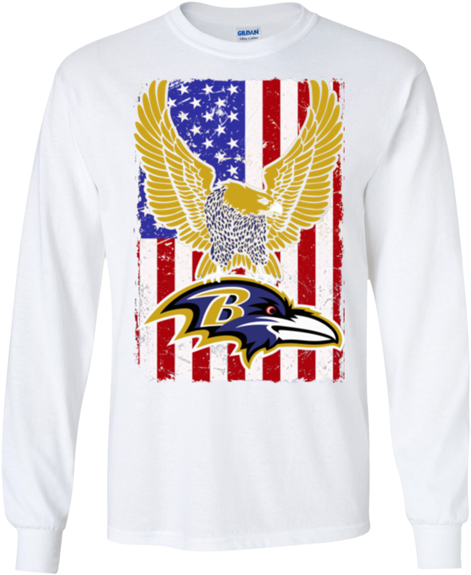 Flag Usa Ravens Logo Team Baltimore Ravens Hoodies - Baltimore Ravens (1155x1155), Png Download