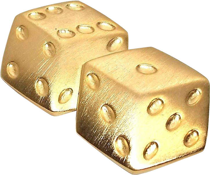 Jj Vintage Goldtone Brooch Pin - Dice (723x723), Png Download