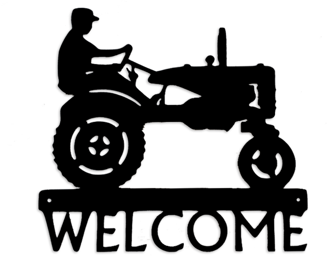 Tractor Man On Farmall Ryder's Welding - Silhouette Tractor (768x620), Png Download