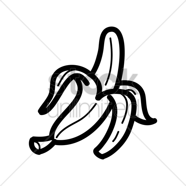 Outline Peeled Of A Banana Clipart T-shirt Banana Clip - Outline Peeled Of A Banana (600x600), Png Download