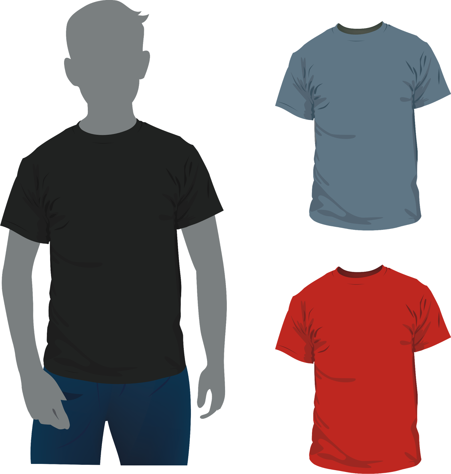 T Shirt Template Cdr Download - Man With T Shirt Vector (1521x1600), Png Download