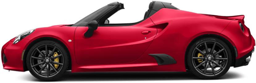 4c Spider - Alfa Romeo 4c Side View (900x343), Png Download