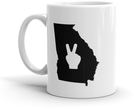 Georgia Peace Sign Mug - Savannah, Ga Custom Snap Stamps (600x600), Png Download