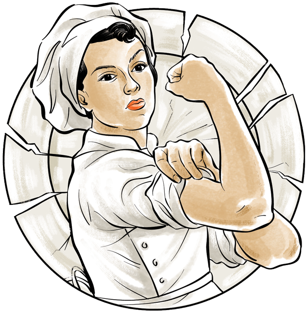 Flexing Female Chef - Women Chef Logo Png (700x710), Png Download