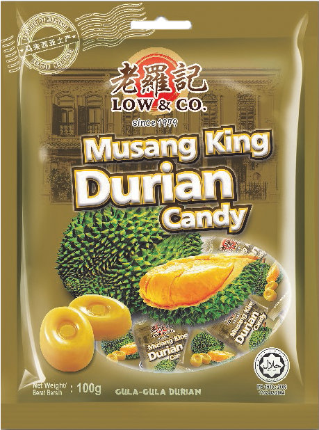 Low & Co Musang King Durian Candy - Halal Food (800x800), Png Download