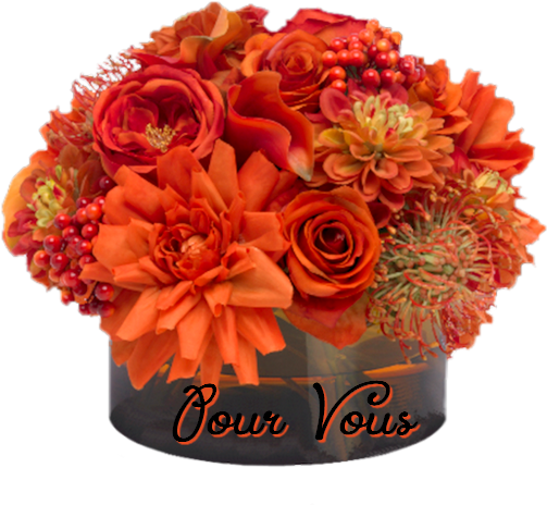 **petits Moments Ludiques - Autumn Modern Flowers Table Arrangement (565x556), Png Download