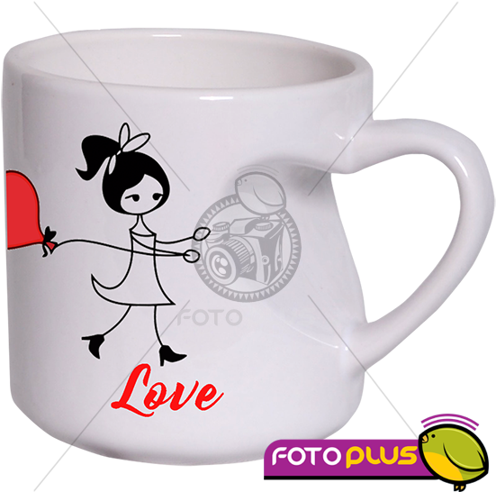 Taza Blanca De Sublimación Personalizad De 11 Oz Con - Taza Sublimada Con Asa De Corazon (600x600), Png Download