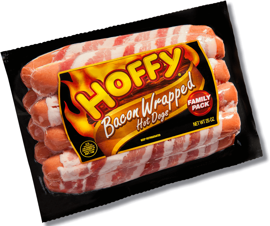 Family Pack Bacon Wrapped Hot Dogs - Hoffy Hot Dogs (1024x768), Png Download