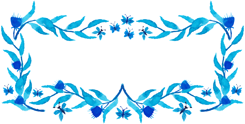 Sencilla Flor Azul Marco Cuadrado Png De Decoracion - Blue (1024x518), Png Download