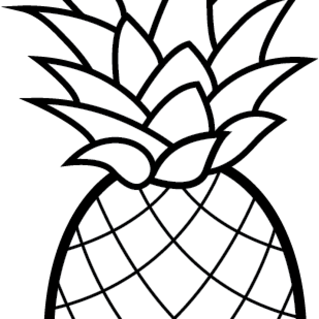 Pineapple Clipart Camping Clipart - Cartoon Pineapple Coloring Pages (1024x1024), Png Download