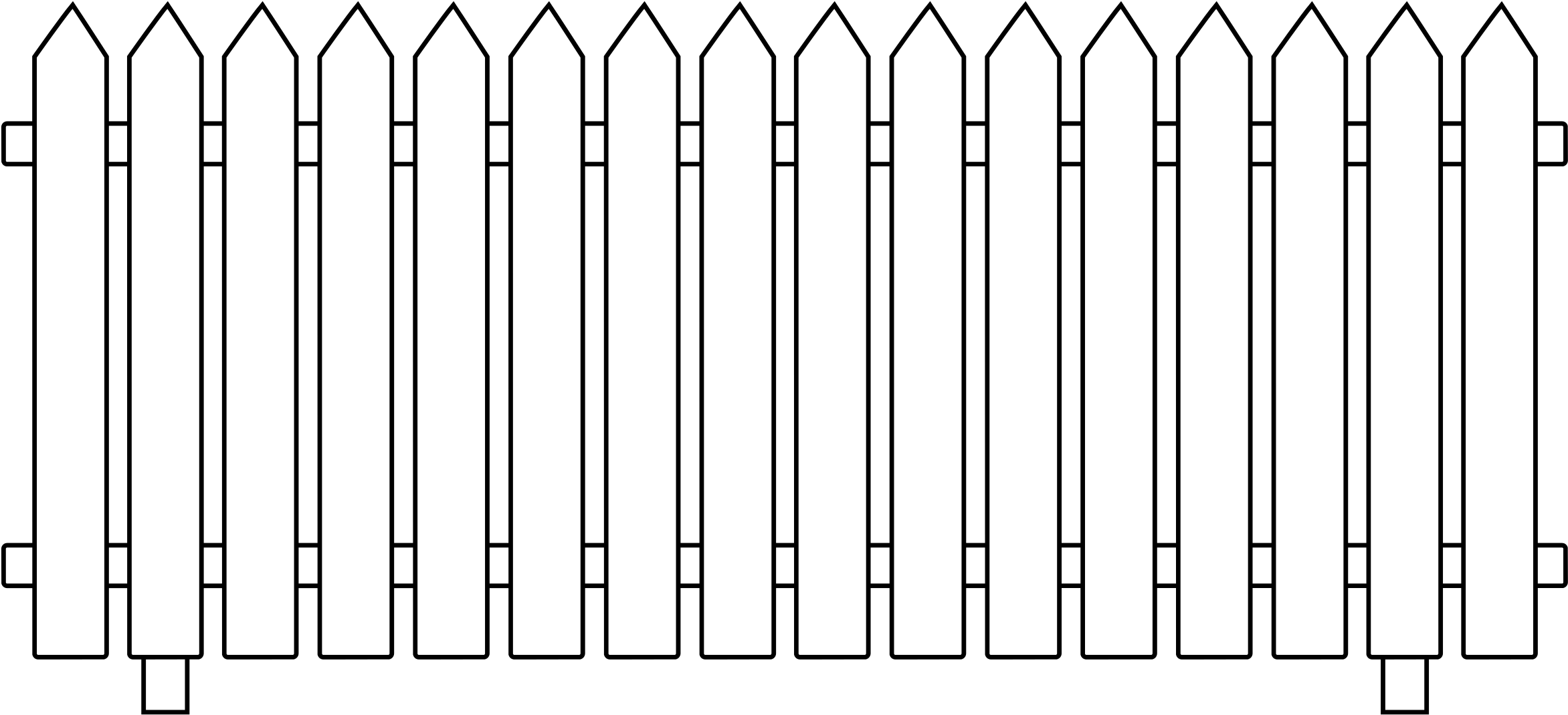 Painted Fence Cliparts - White Picket Fence Clipart (2400x1697), Png Download