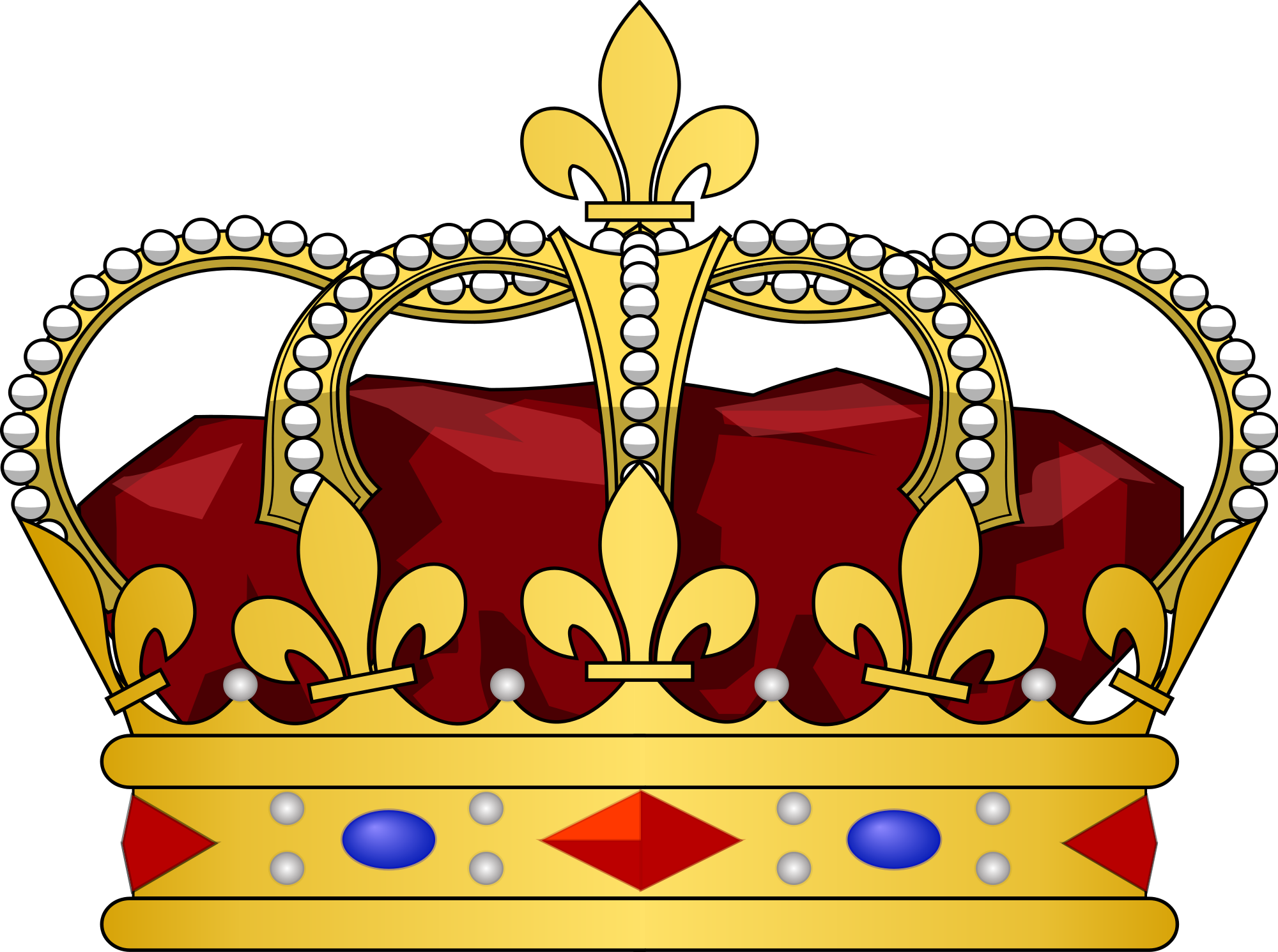 Tilted King Crown Clip Art - King Of France Crown (2000x1491), Png Download