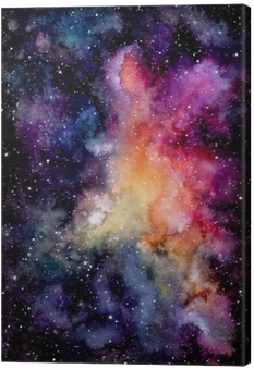 Watercolor Bright Pink Galaxy And Starry Sky Canvas - Watercolor Painting (400x400), Png Download