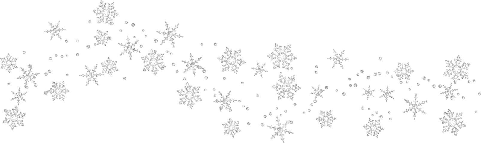 Snowflake Clipart Border Tumundografico White - White Snowflakes Png Transparent (1608x478), Png Download