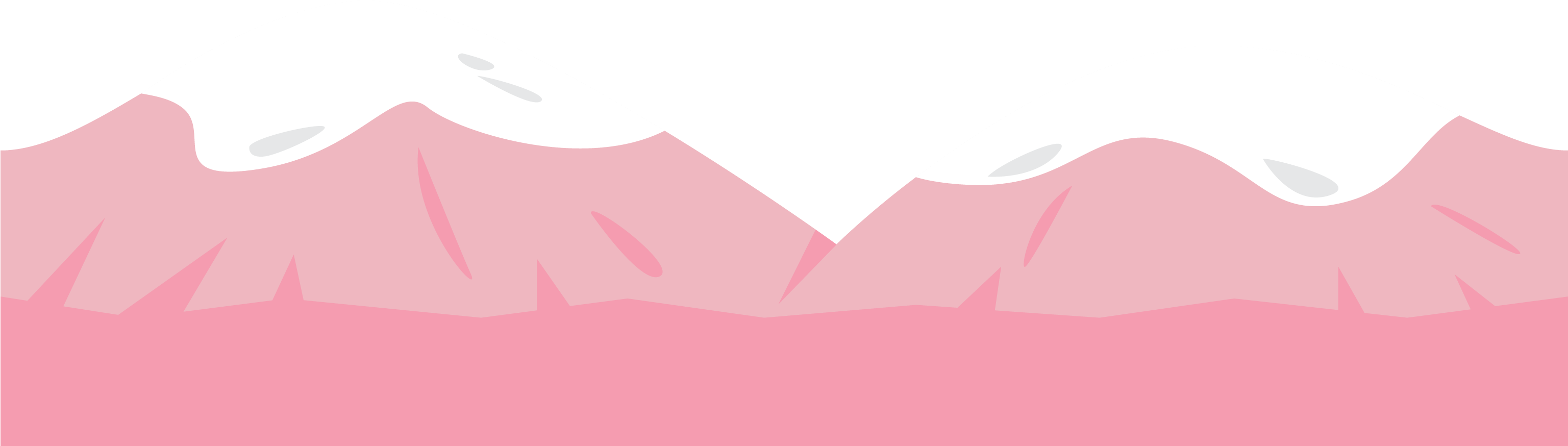 Mountains Free To Use Clipart - Pink Mountain Clipart (3072x1065), Png Download