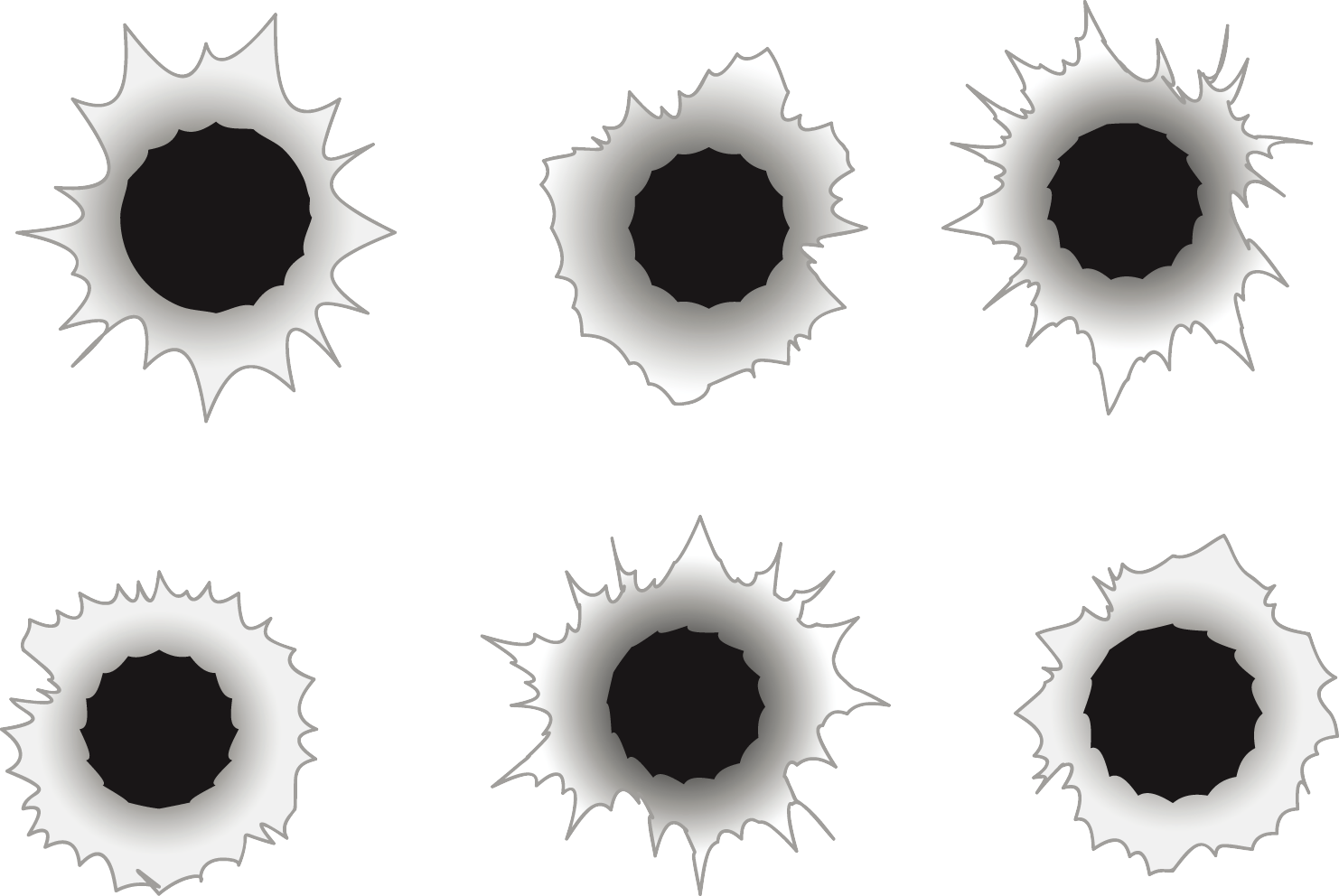 Bullet Holes Png Transparent Picture - Clip Art (1482x992), Png Download