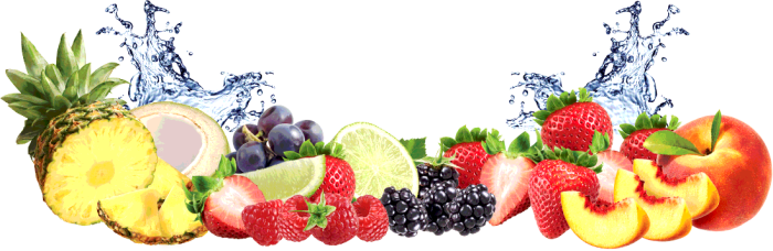 Fruit Water Splash Png Transparent Images - Fruits Png (700x228), Png Download