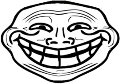 Troll Large Smile - Troll Face Clipart (400x400), Png Download