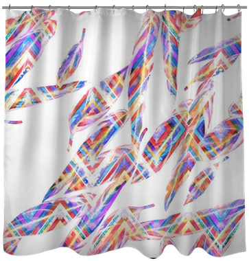 Colorful Watercolor Leaves Of Exotic Calathea Whitestar - Bed Skirt (400x400), Png Download
